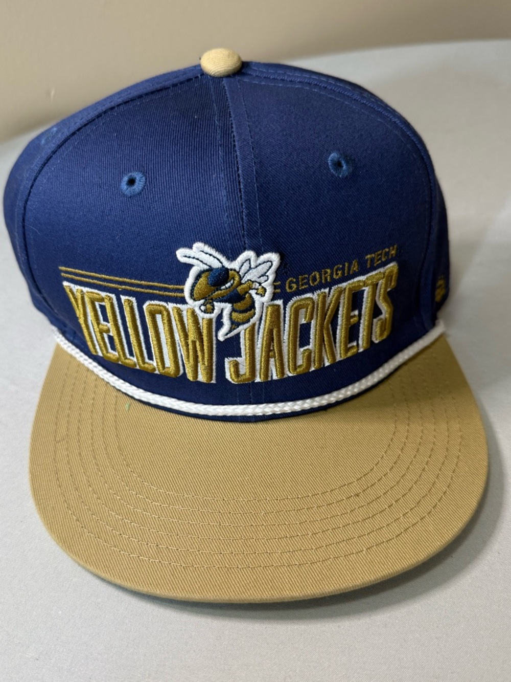 Georgia Tech Yellow Jackets Snapback Hat Homefield Retro Rope Cap NWT